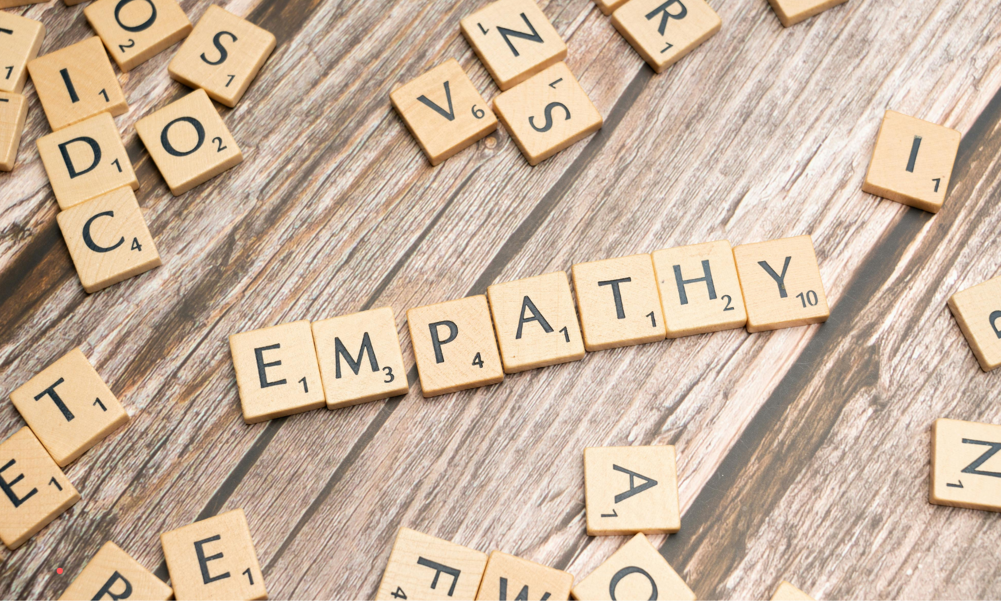 wooden letter tiles spelling “empathy” as a symbol of emotional understanding