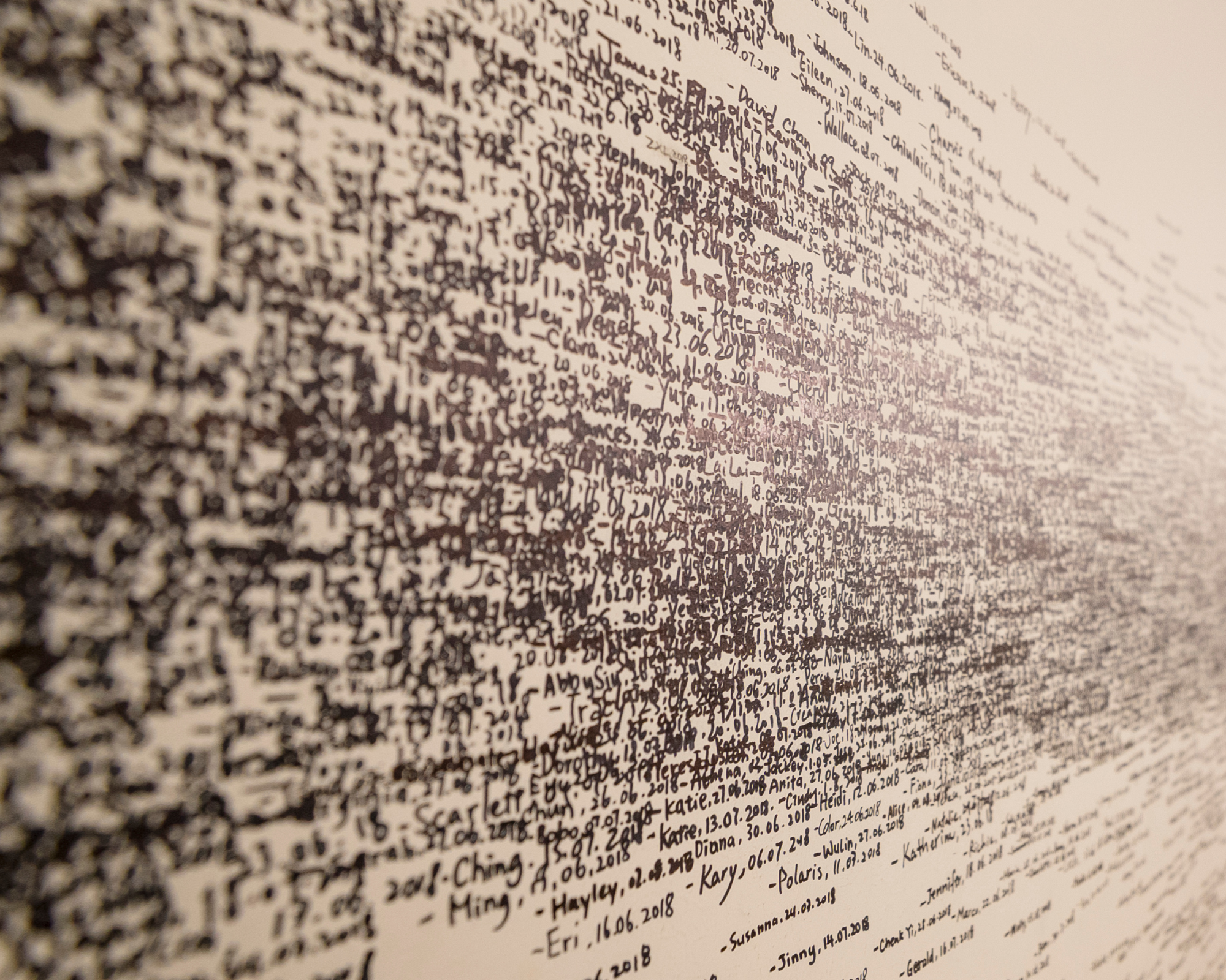 Close-up of layered handwritten text, inner thoughts and emotional complexity