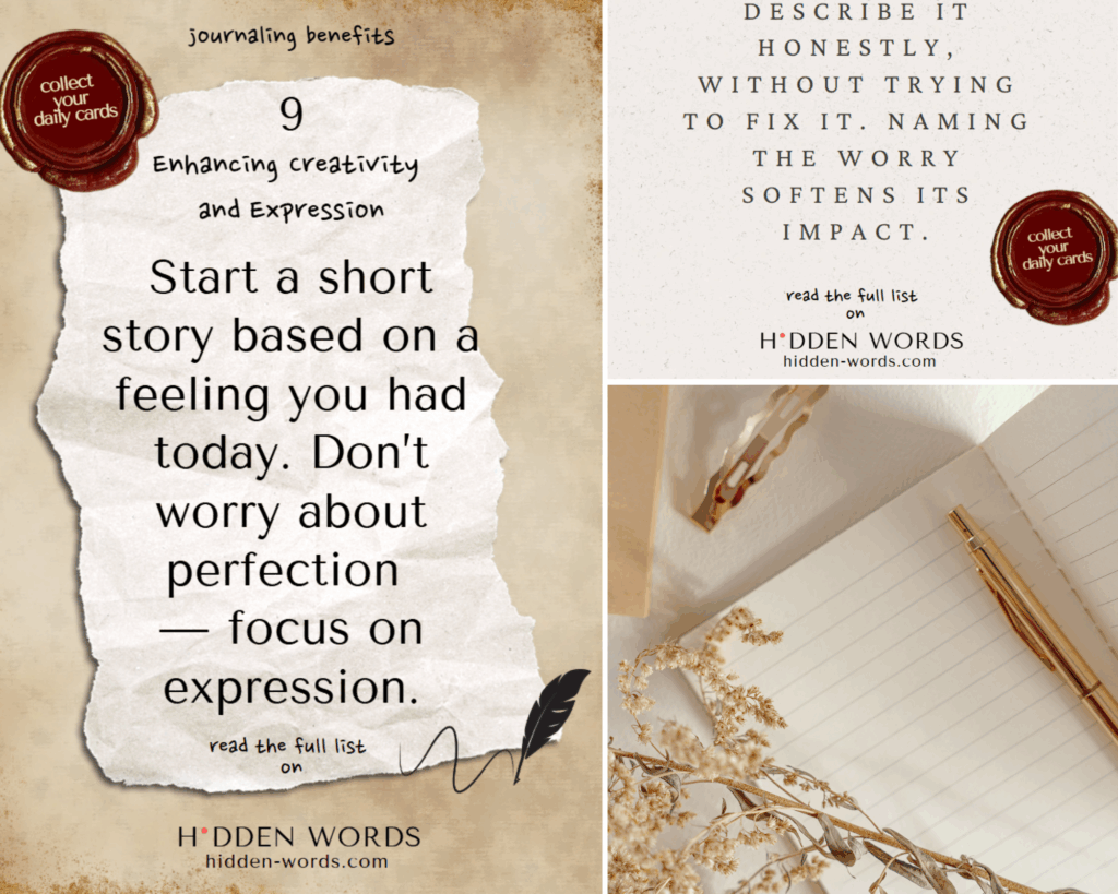 Writing tools and notebook symbolizing therapeutic writing practice