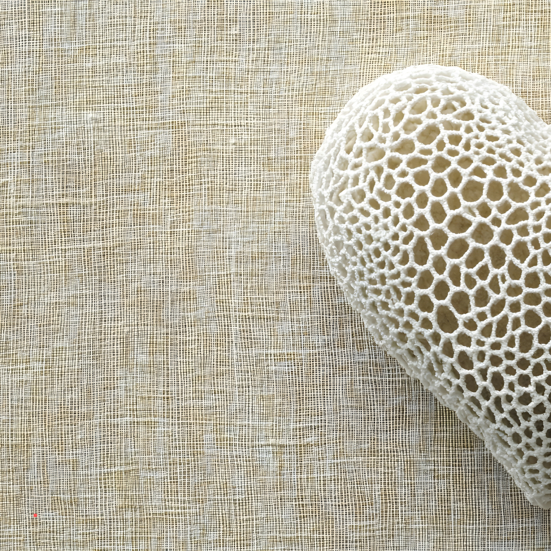 Soft neutral texture with organic form, representing emotional gentleness and reflection.