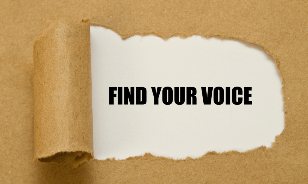writing prompts to reclaim your voice written as a message of self-expression and inner strength