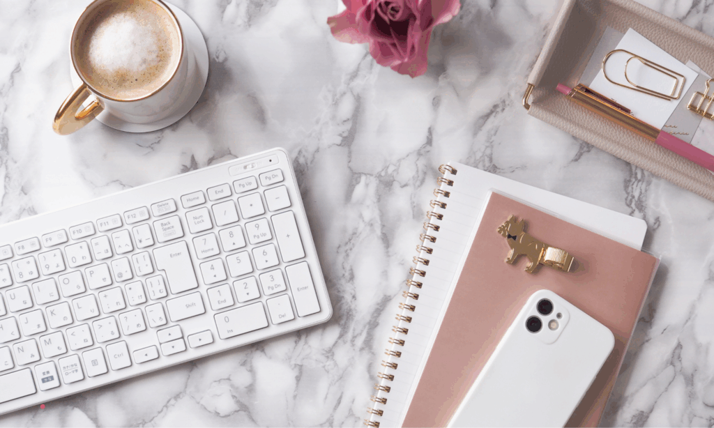 journaling setup with notebook and coffee for reflective writing practice