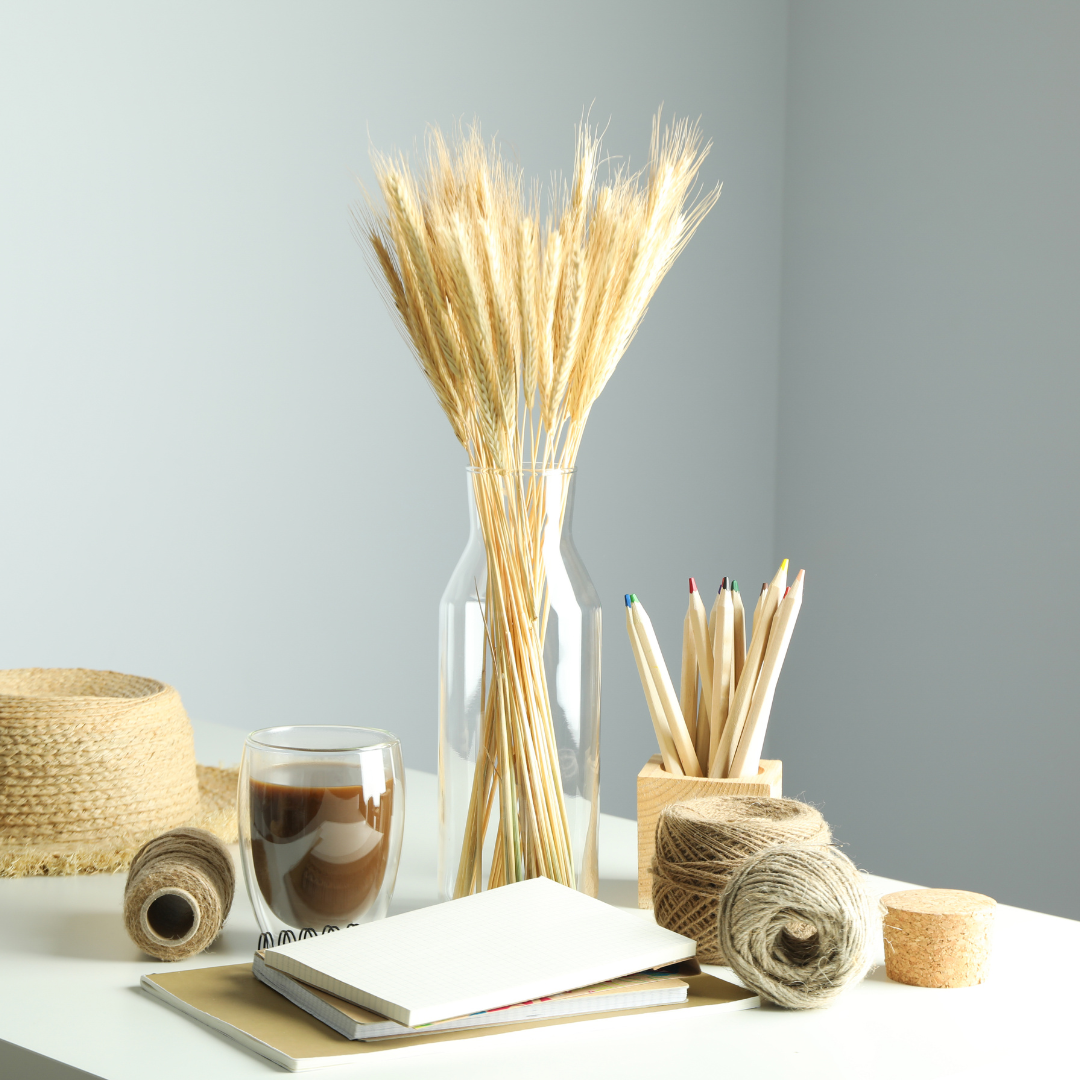 minimal journaling workspace with notebook and calm aesthetic writing setup